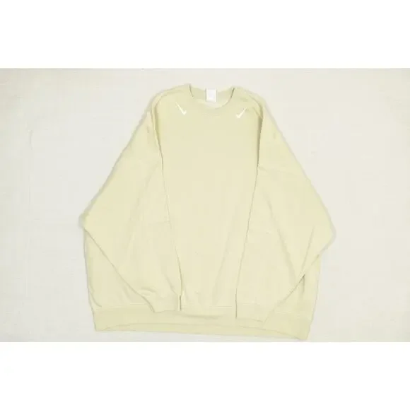 Nike Unisex Big & Tall Size XL Beige Embroidered Swoosh Sweatshirt Oversized - Picture 2 of 8